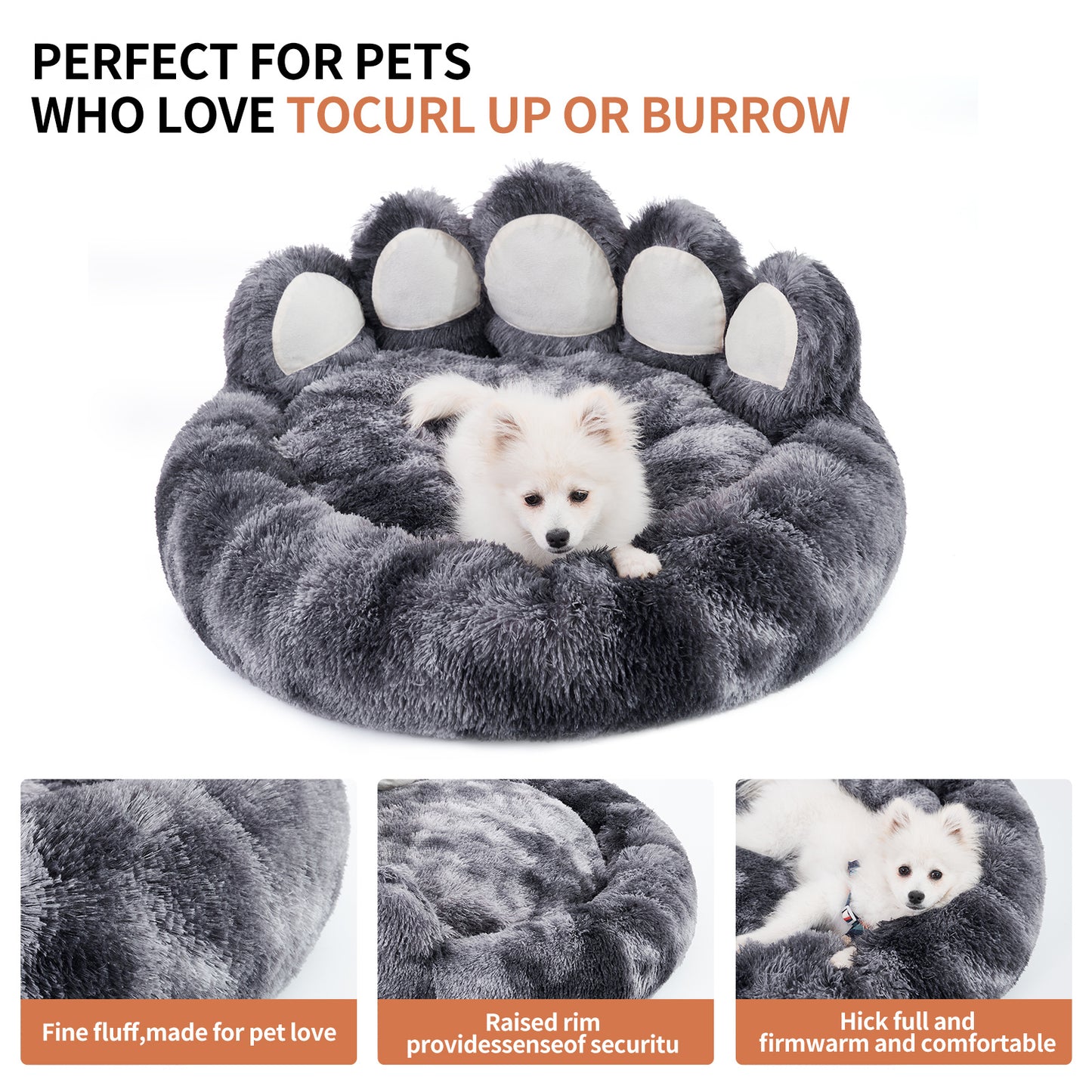 Comfy Paw Shaped Bed for Cats & Dogs