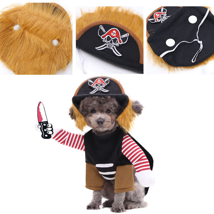 Fun Pirate Halloween Costume for Cats & Dogs