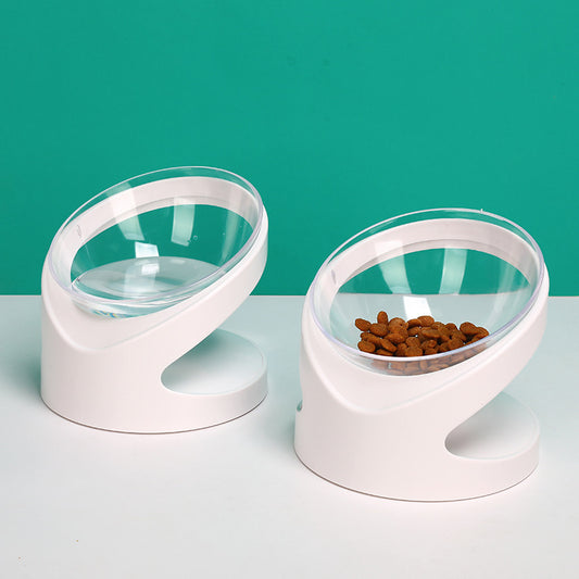 Diagonal Feeding Bowl Designed to Protect Cervical Vertebra for Cats & Small Dogs