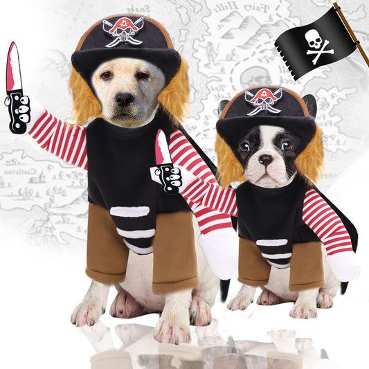 Fun Pirate Halloween Costume for Cats & Dogs