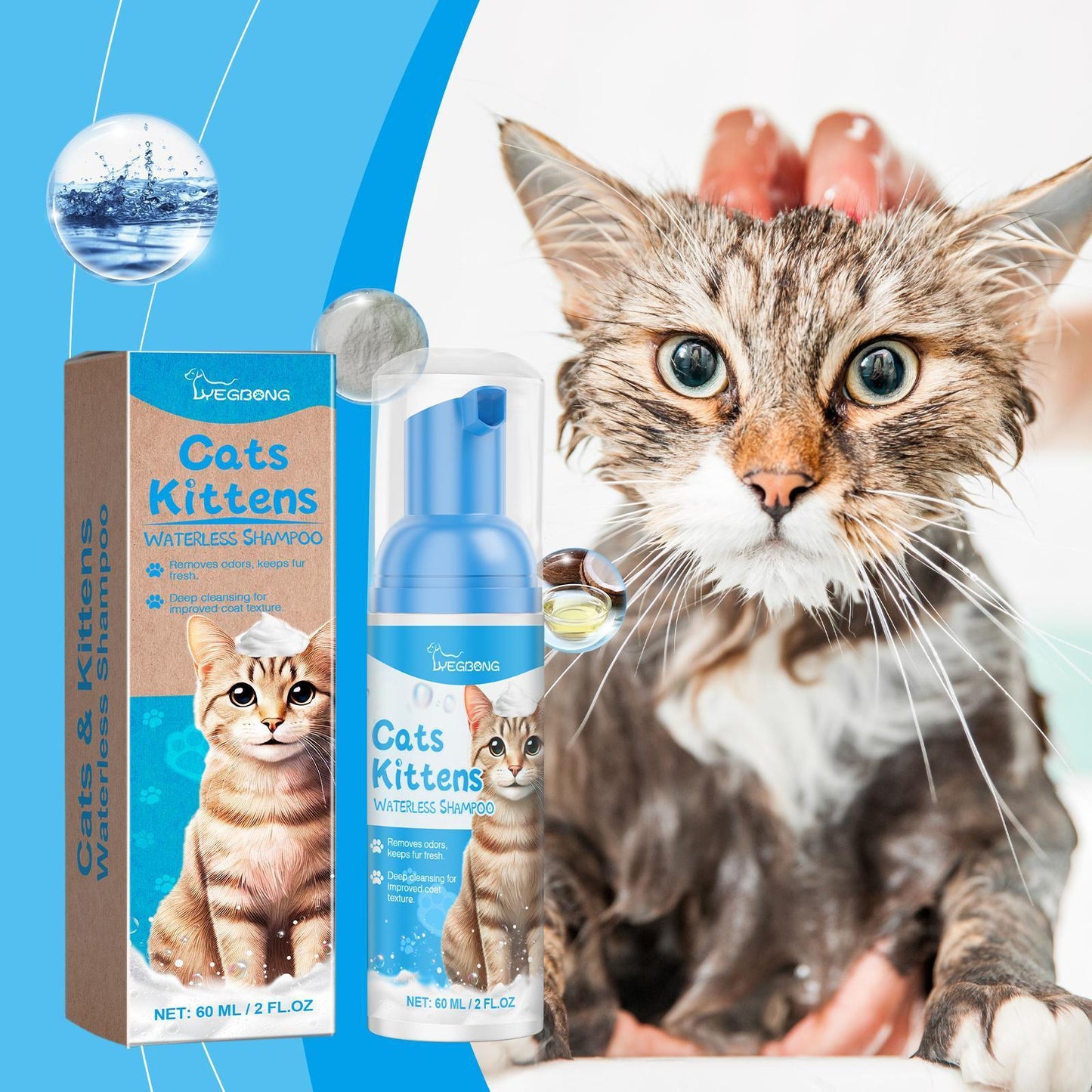 Yegbong Mild Non-irritating Cleaning Foam for Cats