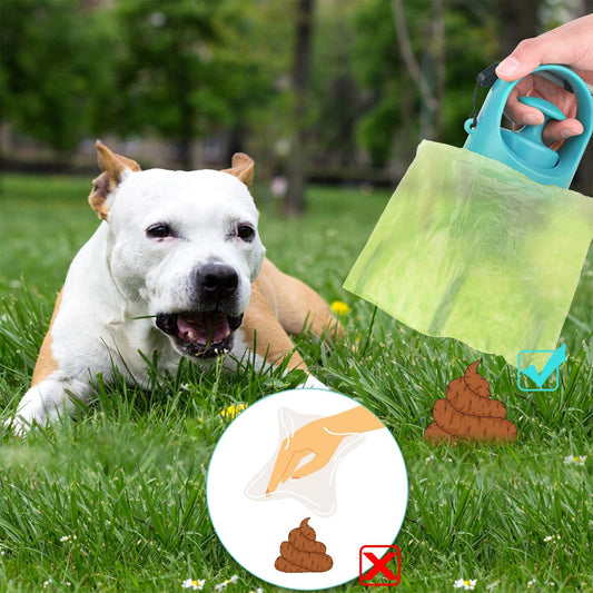 Portable Poop Scooper with Attachable Bag Dispenser for Dog Waste