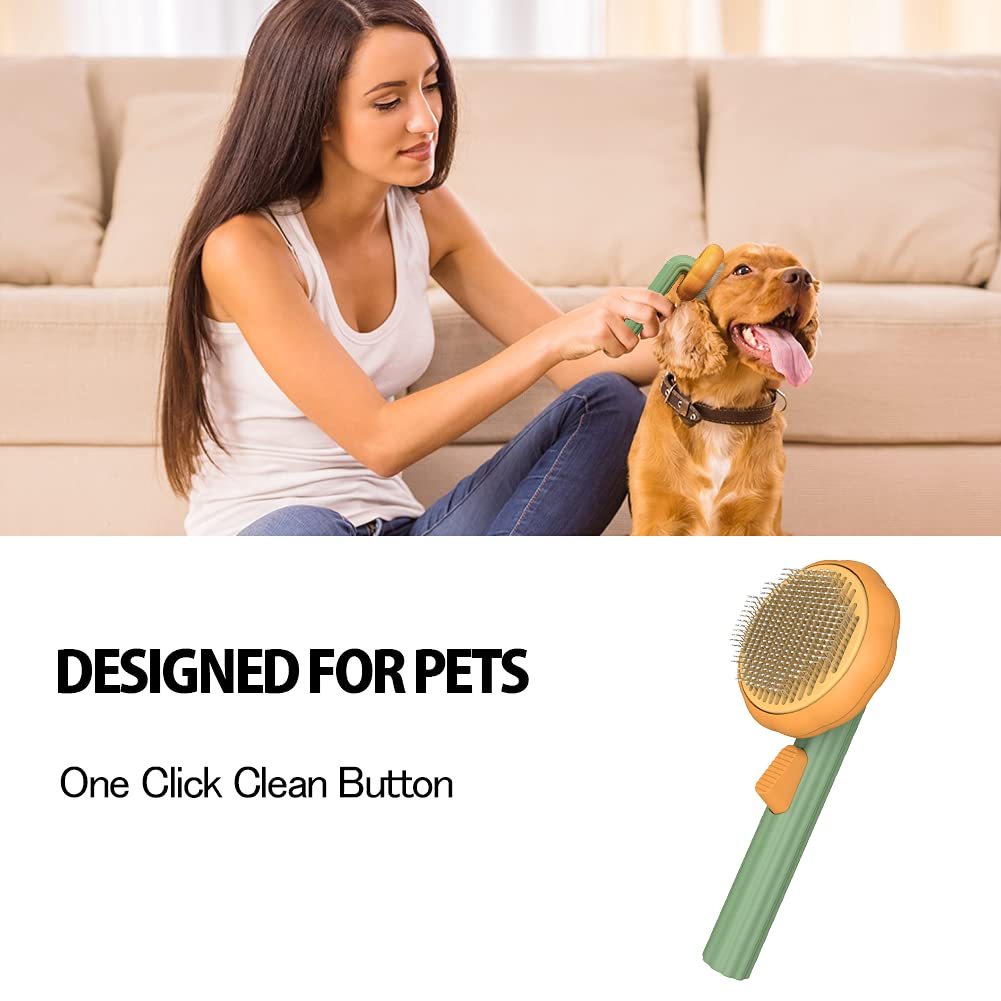 Pumpkin Grooming Slicker Brush for Cats & Dogs