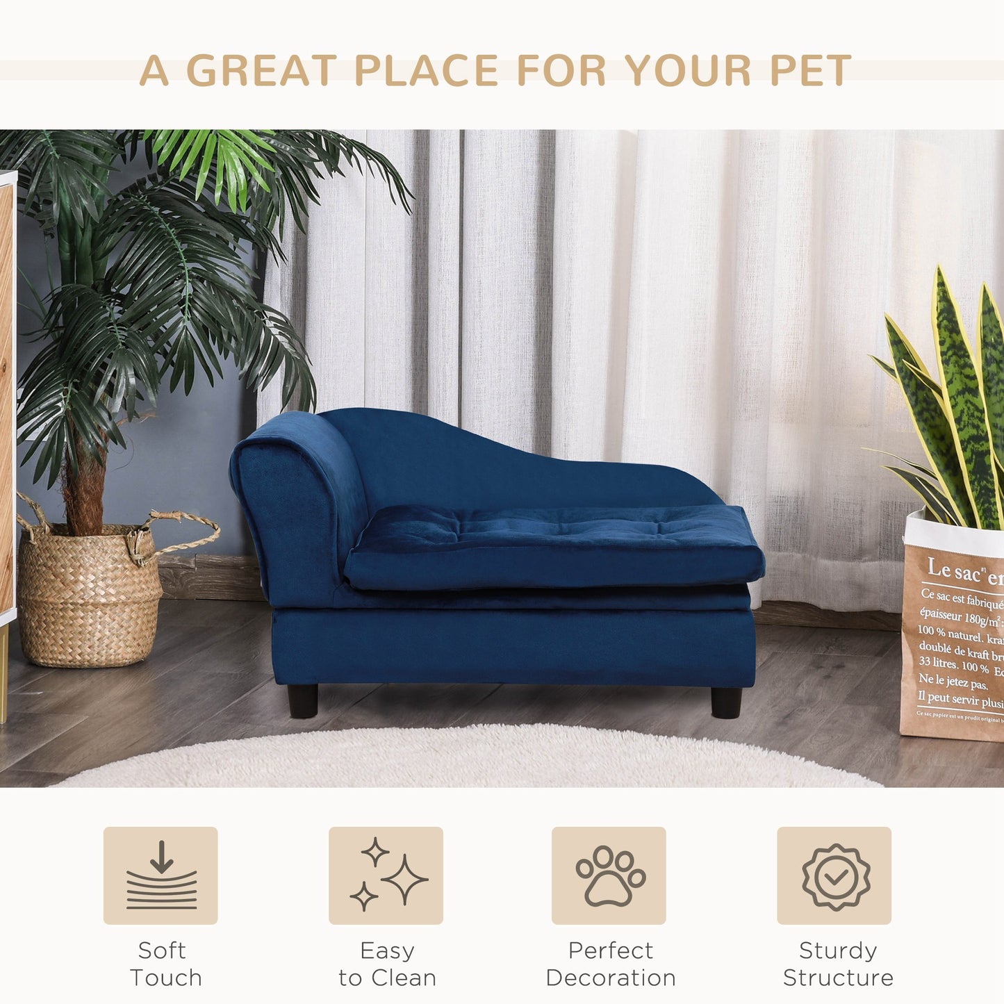 Paw Hut Luxury Sofa Bed with Hidden Storage for Dogs