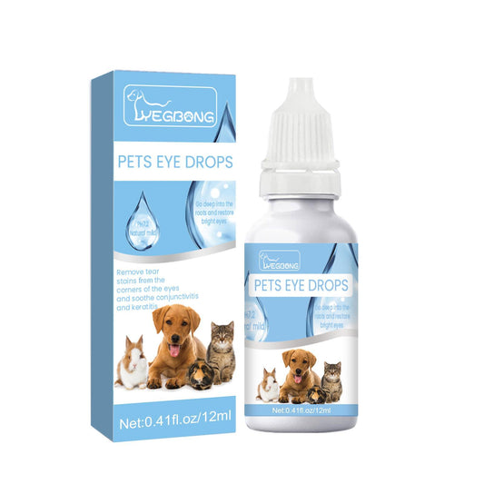 Yegbong Eye Drops with Vitamin B6 and Taurine to Relieve Irritated Eyes, Conjunctivitis and Tear Stains for Cats & Dogs