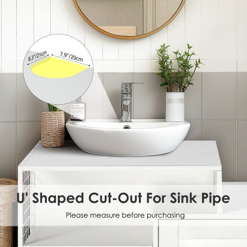 2-in-1 Vanity with Cat Litter Box Enclosure and Storage Shelves for Bathroom
