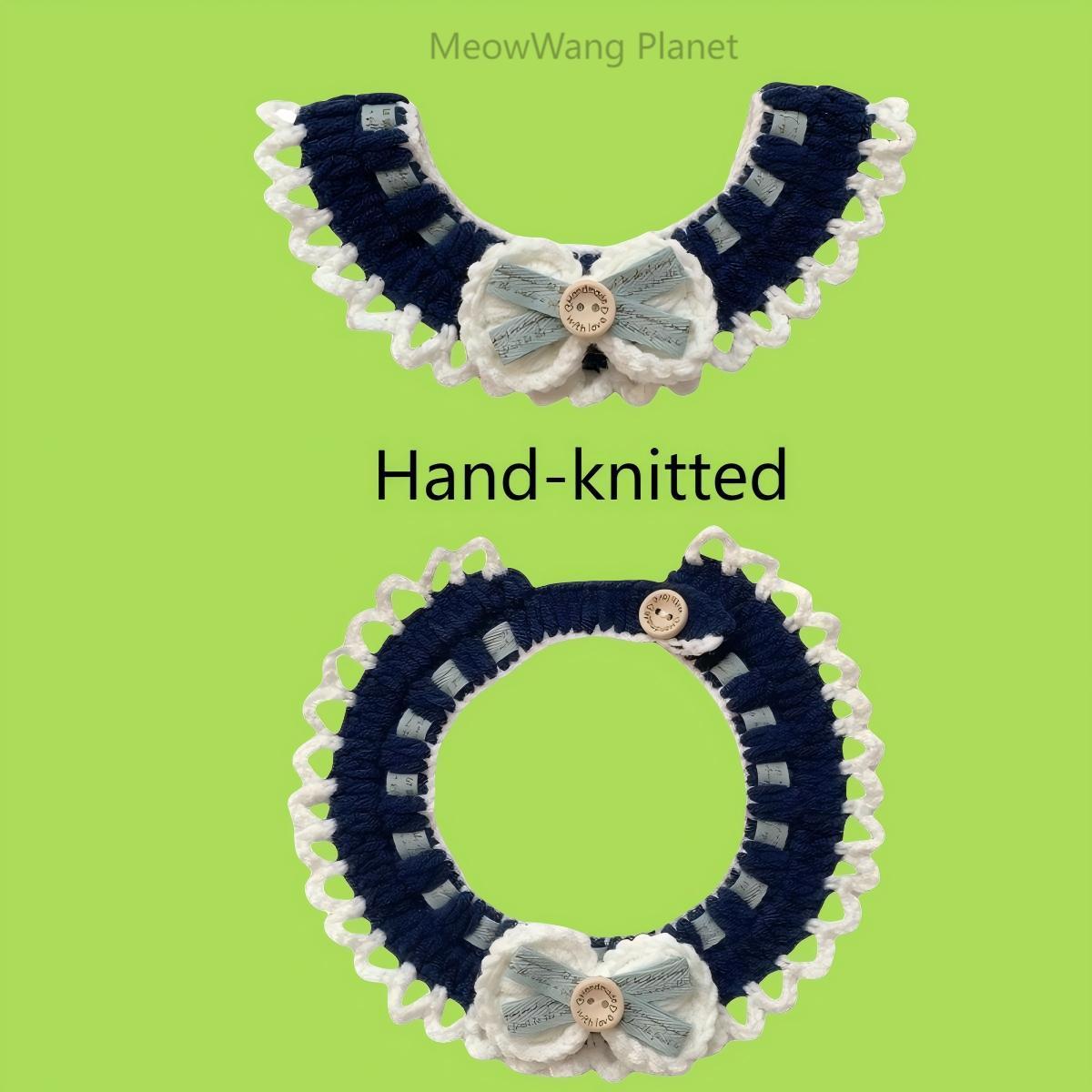 Beautiful Knitted Pet Collar for Cats & Small Dogs