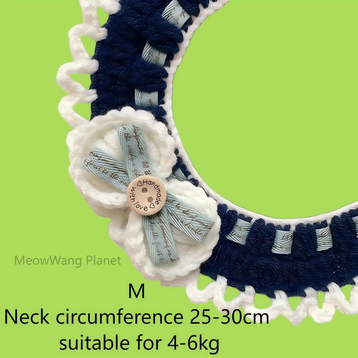 Beautiful Knitted Pet Collar for Cats & Small Dogs