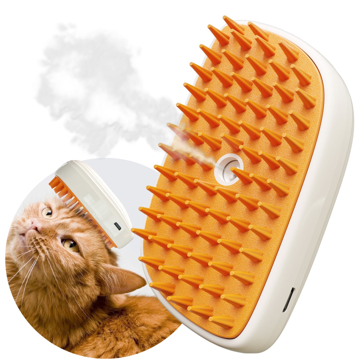 4-In-1 Anti-Static Hair Removal Spa Steam Brush for Cats Universal for Dogs