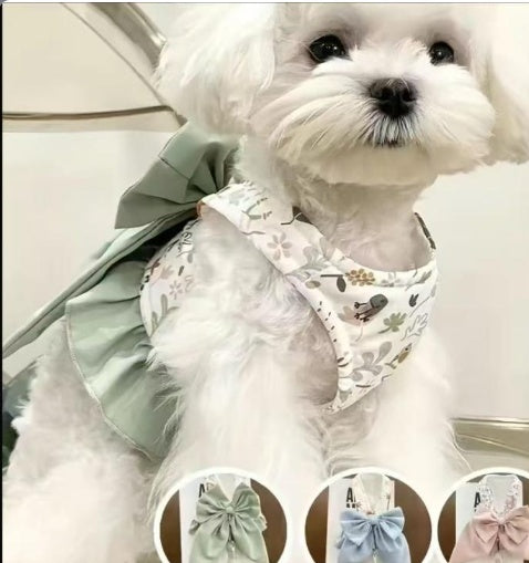 Elegant Bow Harness + Leash Set for Cats & Small Dogs