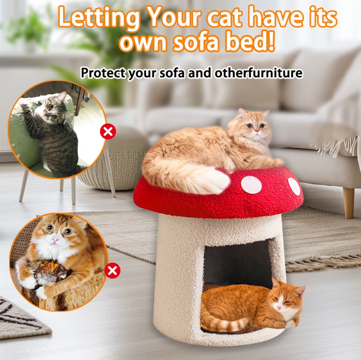 Creative Large Umbrella Mushroom Pet Cove for Cats & Dogs