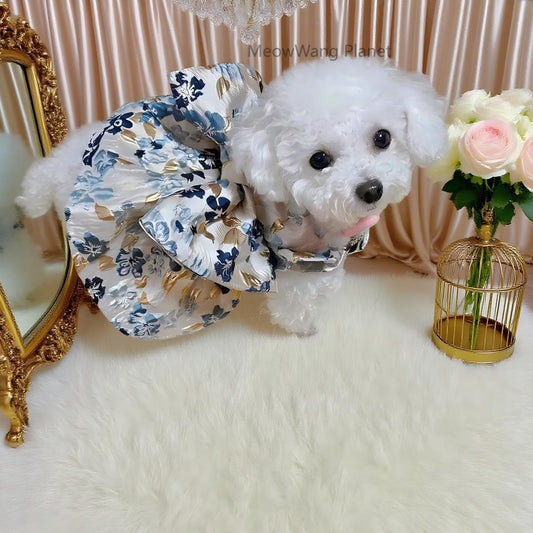 Elegant Floral Princess Dress for Cats & Small Dogs