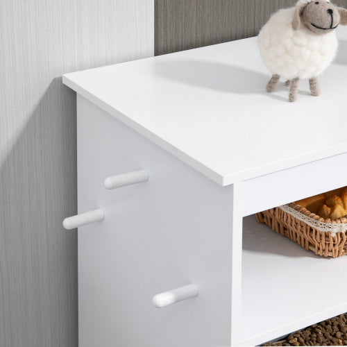 White Contemporary Pet Feeder Station with Storage Containers for Cats & Dogs (Must Have)