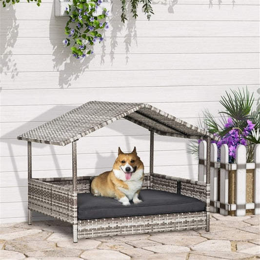 Luxury Rattan In / Outdoor Pet Tent with Sofa for Dogs