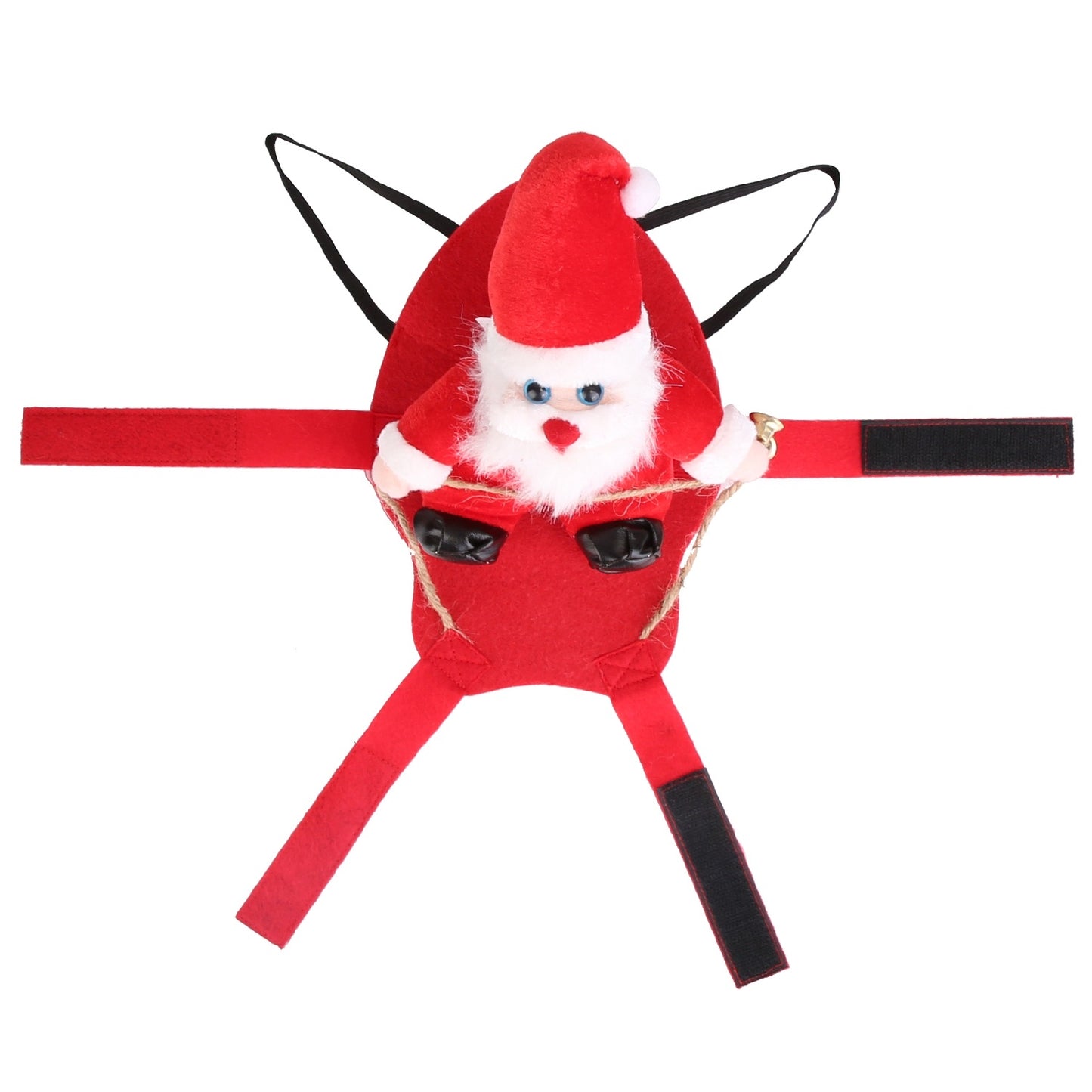 Festive Christmas Themed Riding Santa Claus with Bell Costume for Cats & Dogs