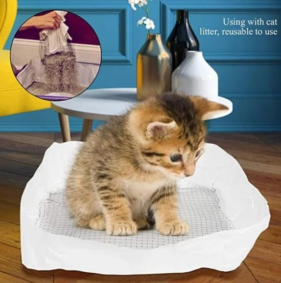 10Pcs Reusable Mesh Cat Litter Filter Bags Washable, Quick Sift and EASY To Clean
