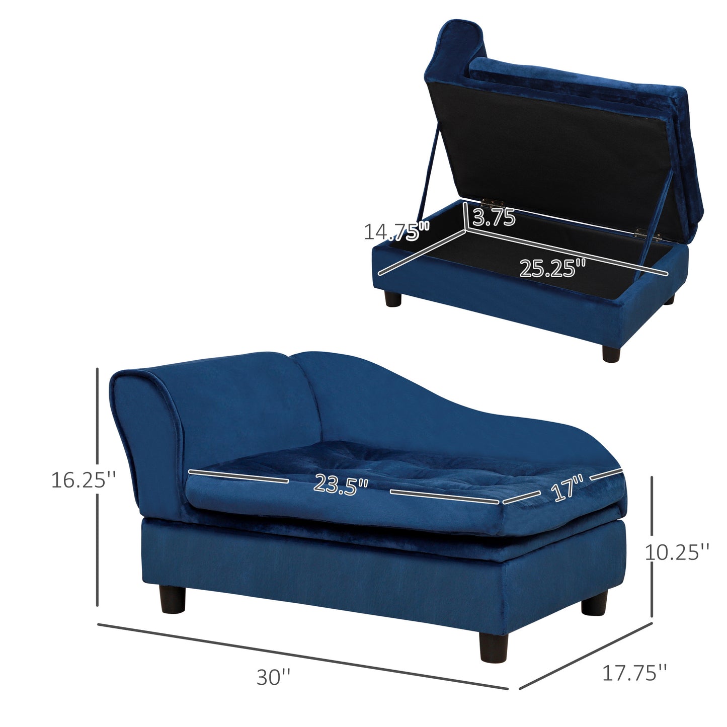 Paw Hut Luxury Sofa Bed with Hidden Storage for Dogs