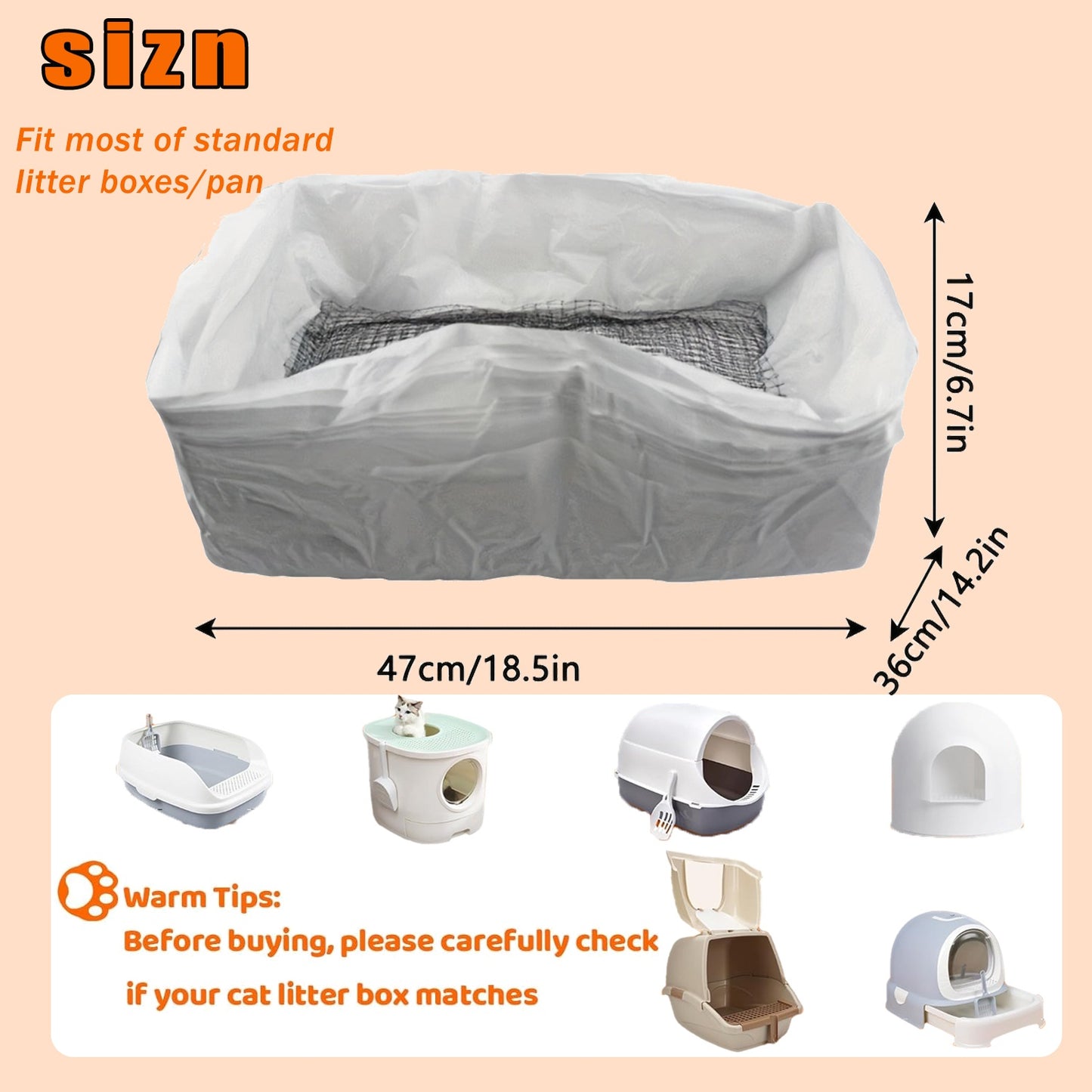 10Pcs Reusable Mesh Cat Litter Filter Bags Washable, Quick Sift and EASY To Clean