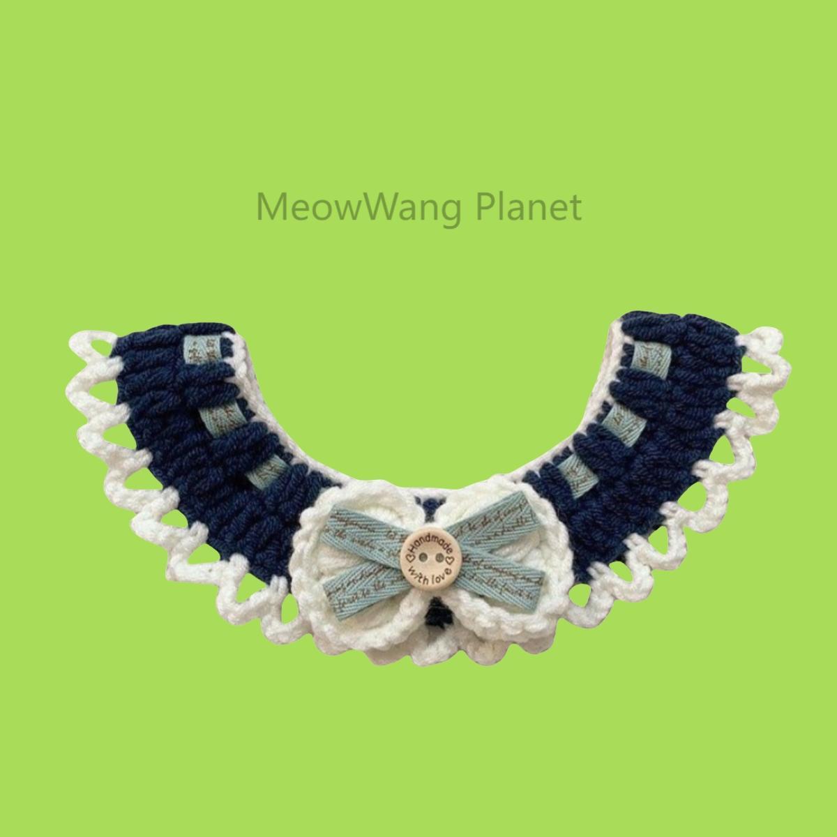 Beautiful Knitted Pet Collar for Cats & Small Dogs