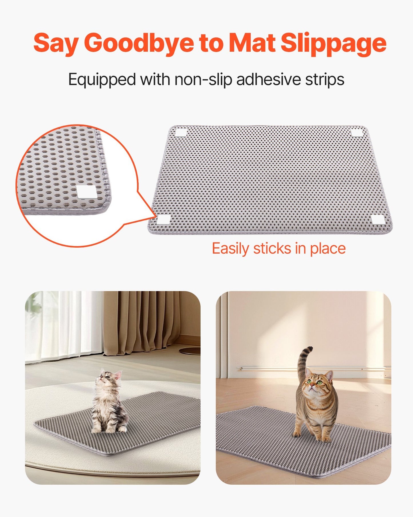 Double Layer Cat Litter Trapping Mat Non-Slip & Urine-Proof
