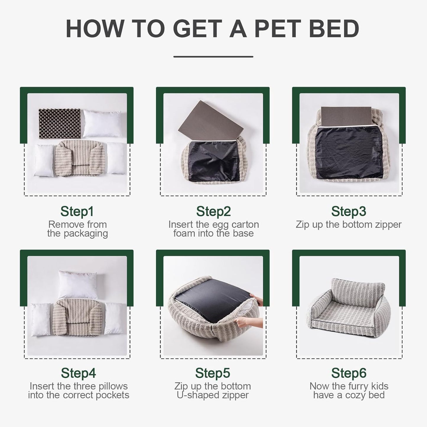 MEWOOFUN Orthopedic Sofa Bed with Removable Cover for Small Dogs & Cats