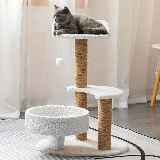 Multi-layer Cat Tree and Scratching Post with Unique Design