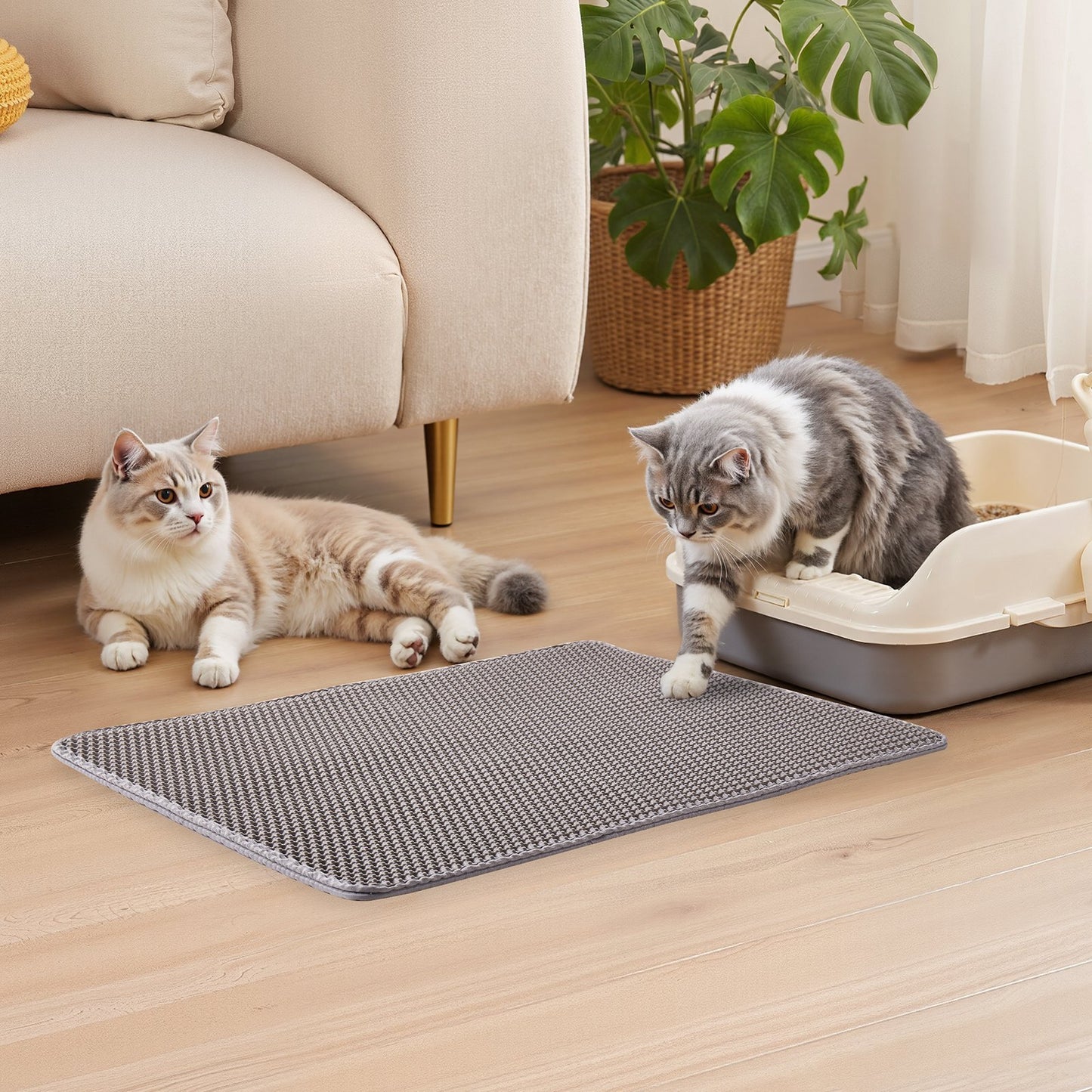Double Layer Cat Litter Trapping Mat Non-Slip & Urine-Proof