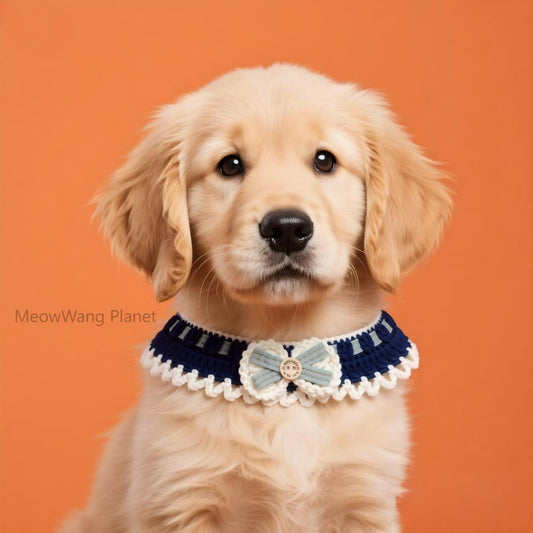 Beautiful Knitted Pet Collar for Cats & Small Dogs