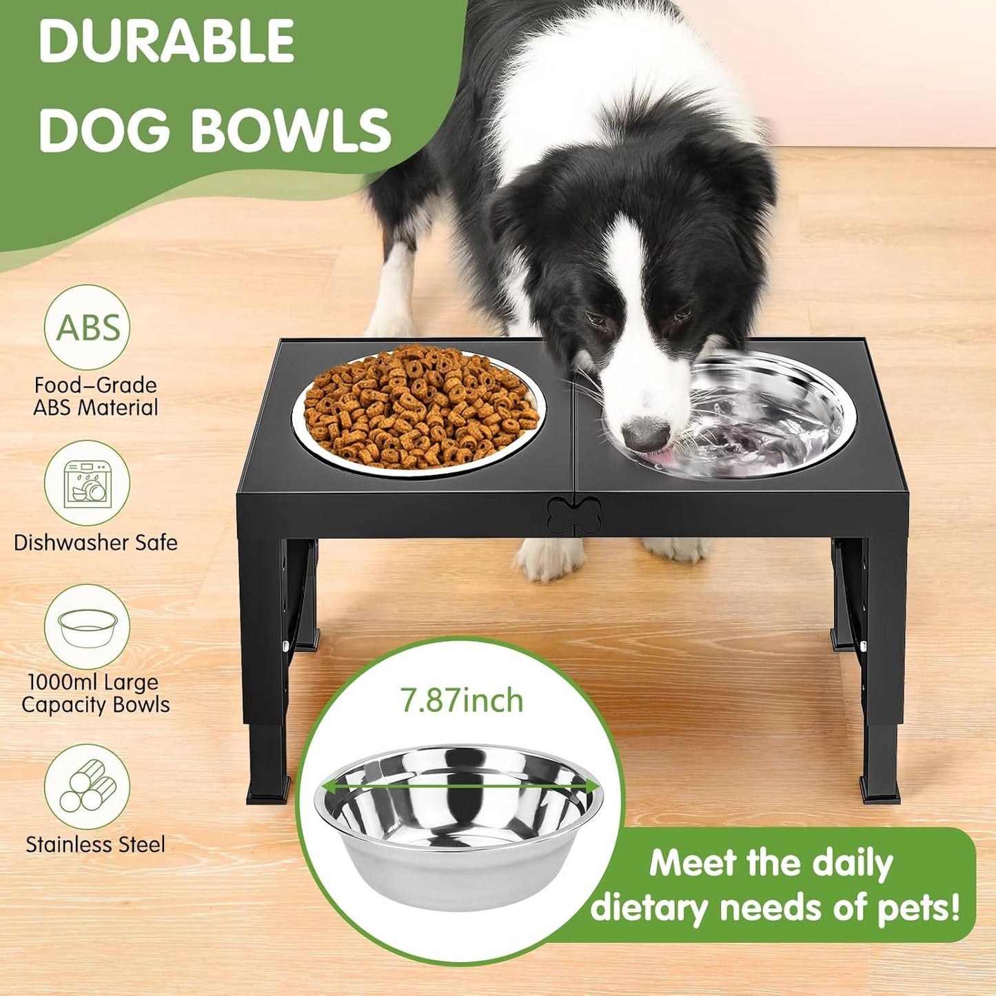 Xia Z Fashion Elevated Feeding Table with Double Bowls for Dogs