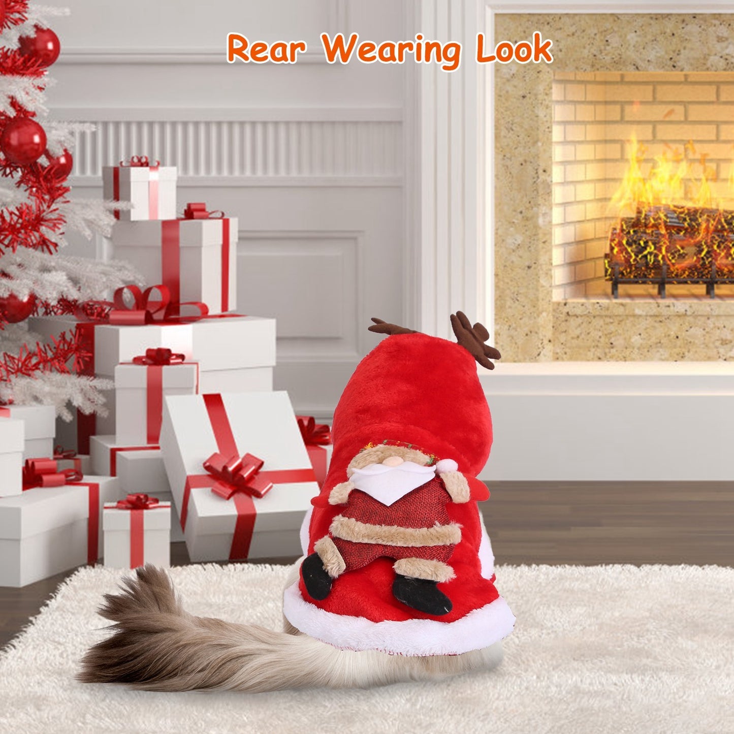 Christmas Themed Santa Claus Reindeer Antlers Costume for Dogs & Cats