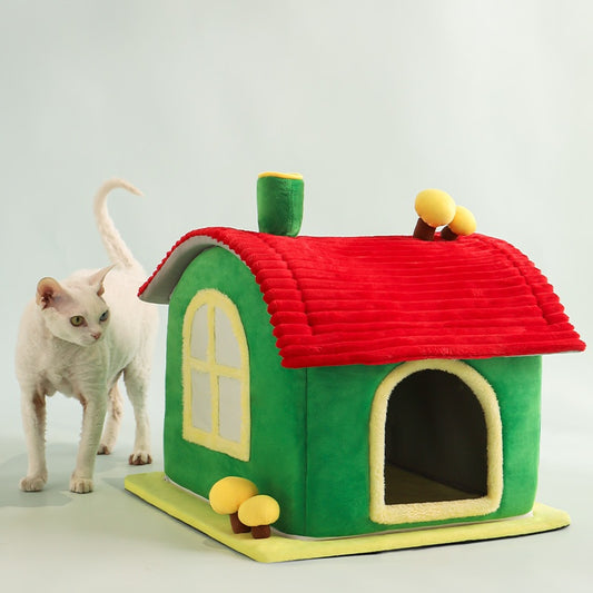 Vibrant Pet House with Ample Interior Space for Cats & Dogs