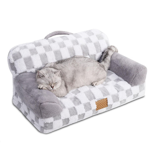 Jacquard Luxury Checkerboard Pattern Bed for Cats & Dogs