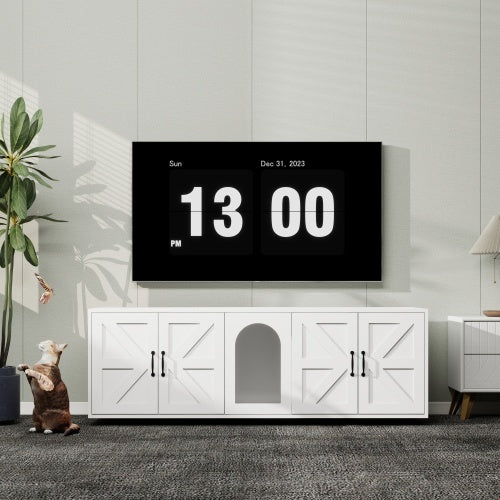 Modern Wooden Horizontal Enclosed Cat Housing & Litter Furniture