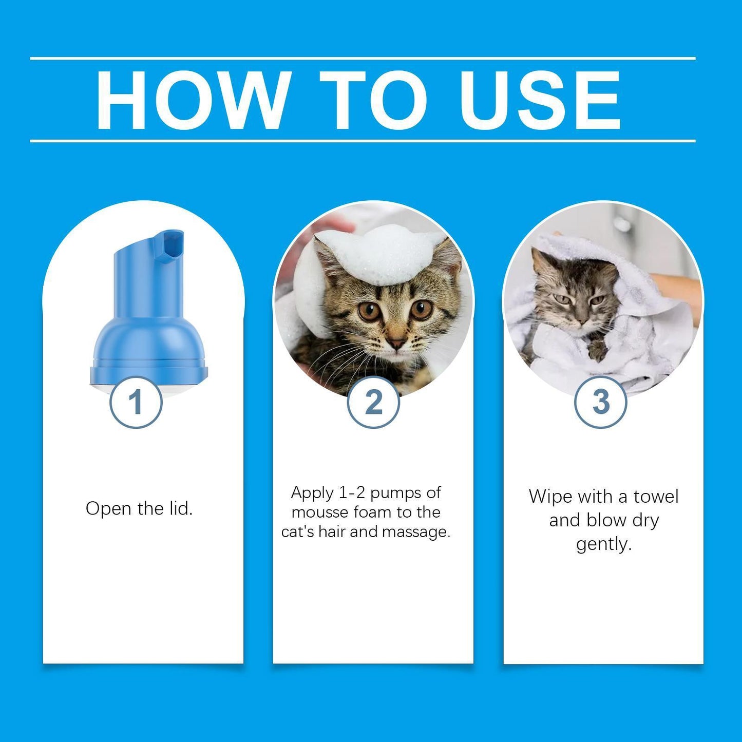 Yegbong Mild Non-irritating Cleaning Foam for Cats