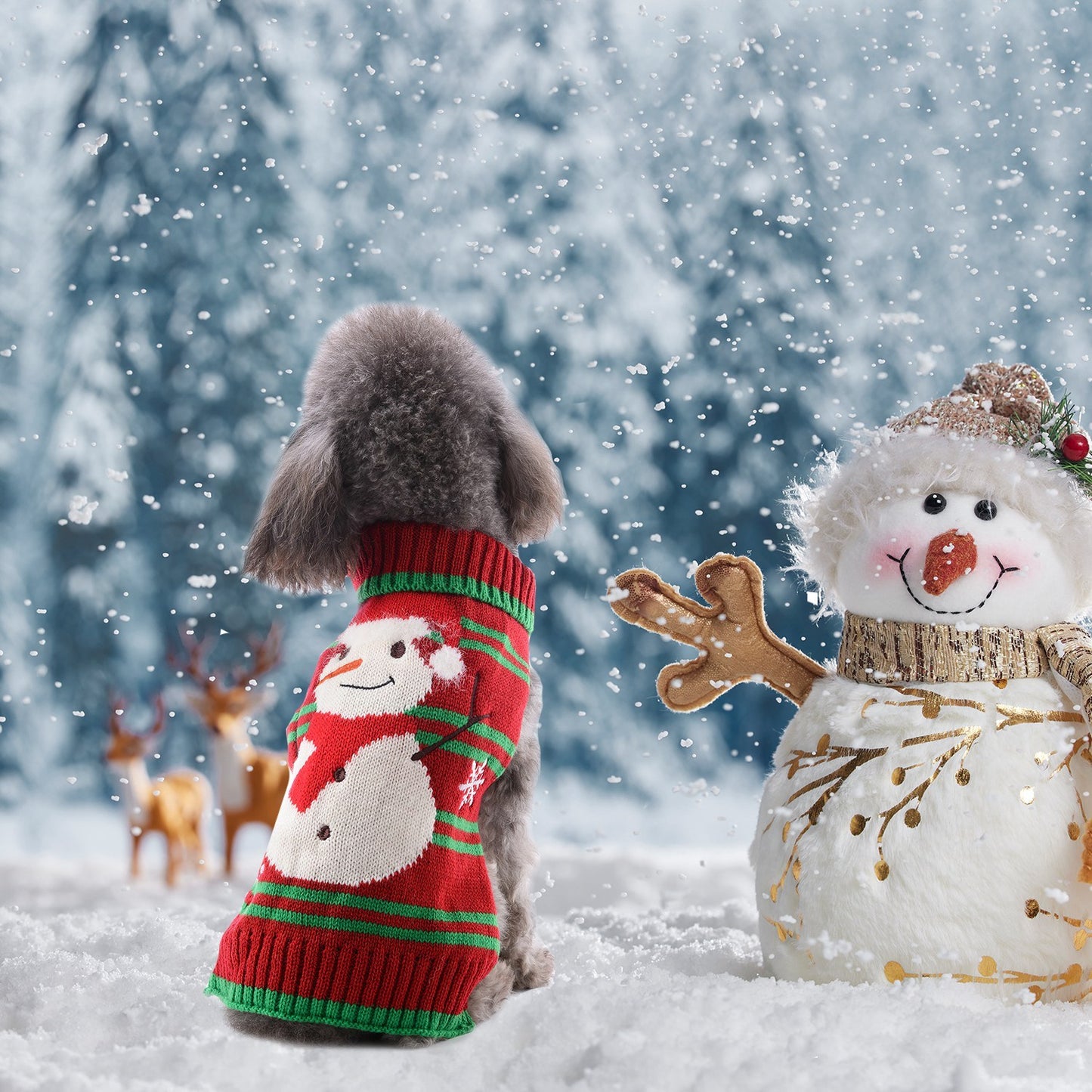 Festive Christmas Turtleneck Sweater for Dogs & Cats