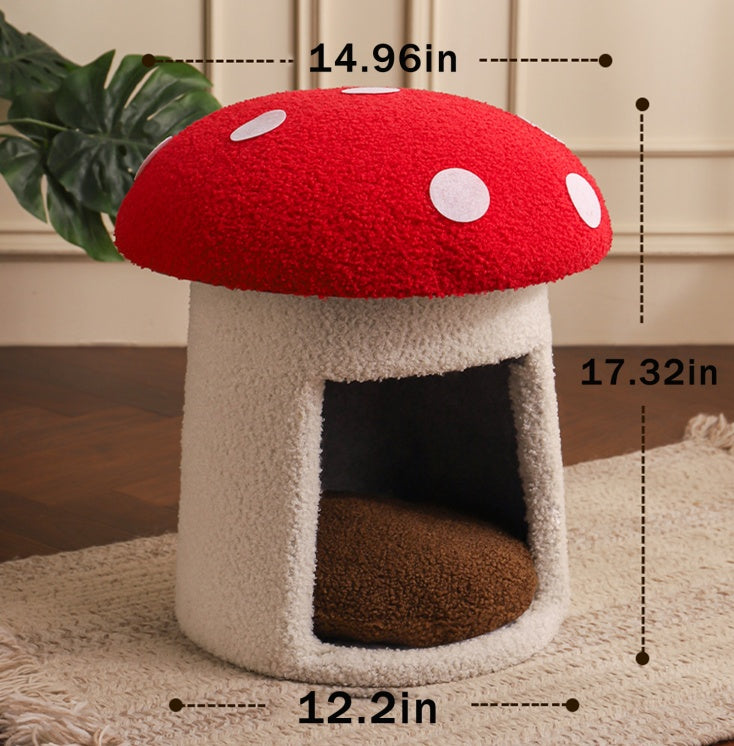 Creative Large Umbrella Mushroom Pet Cove for Cats & Dogs