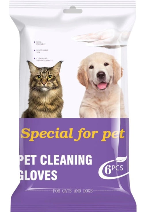 PROKEI 2-in-1 PET Cleaning Hypoallergenic, Deodorizing Bathing gloves and wipes
