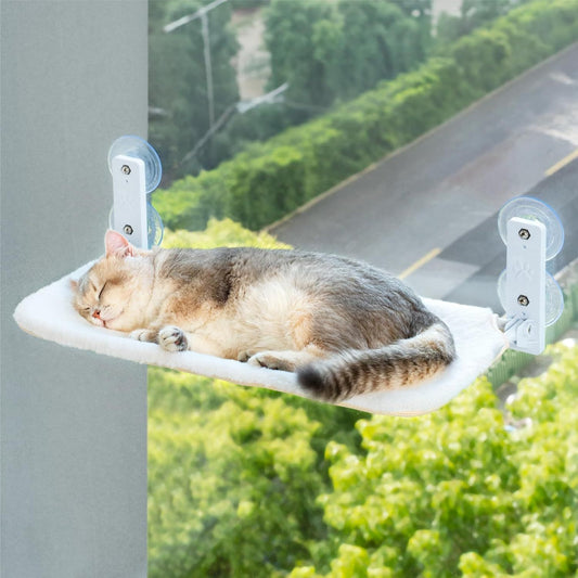 MEWOOFUN Window Perch with Steel Frame and Strong Suction Cups for Cats