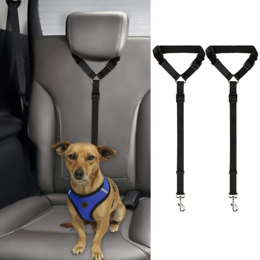 2 Piece Dog Leash Seat Belts for Vehicle Made of Wear-Resistant Materials for Dogs (Harness not Included)