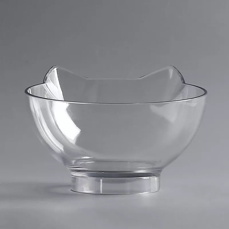 Diagonal, Elevated Feeding Bowl Designed to Protect Cervical Vertebra