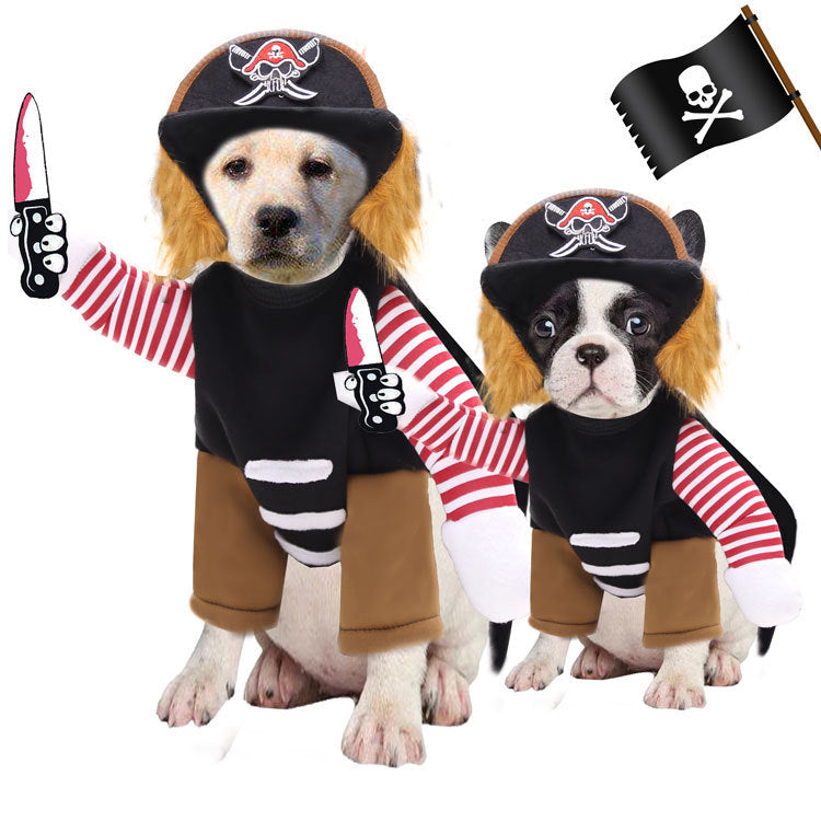 Fun Pirate Halloween Costume for Cats & Dogs