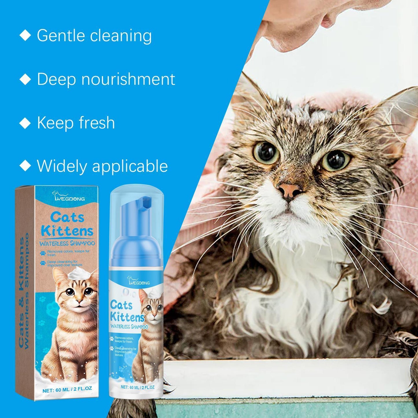 Yegbong Mild Non-irritating Cleaning Foam for Cats