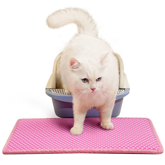 Pink Double Layer Rice Shaped Cat Litter Pad