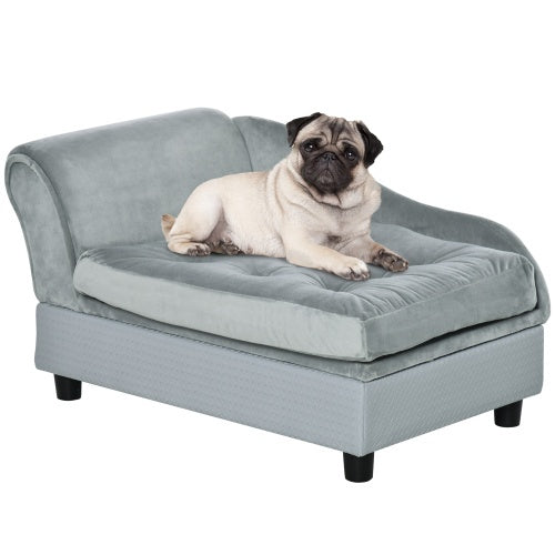 Paw Hut Luxury Modern Gray Sofa Bed with Hidden Storage for Cats & Dogs