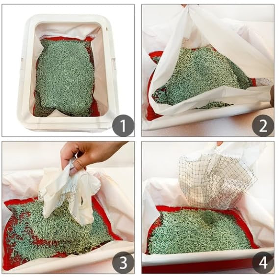 10Pcs Reusable Mesh Cat Litter Filter Bags Washable, Quick Sift and EASY To Clean