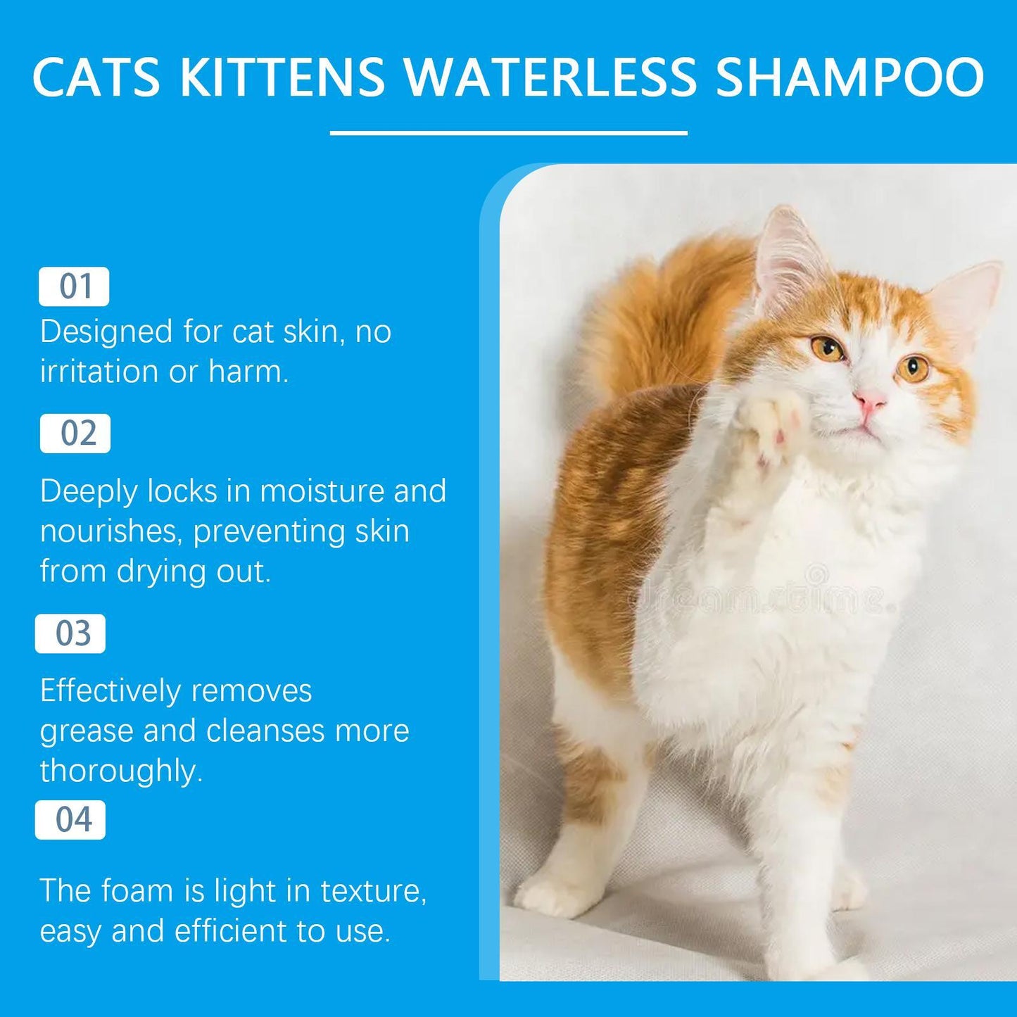 Yegbong Mild Non-irritating Cleaning Foam for Cats