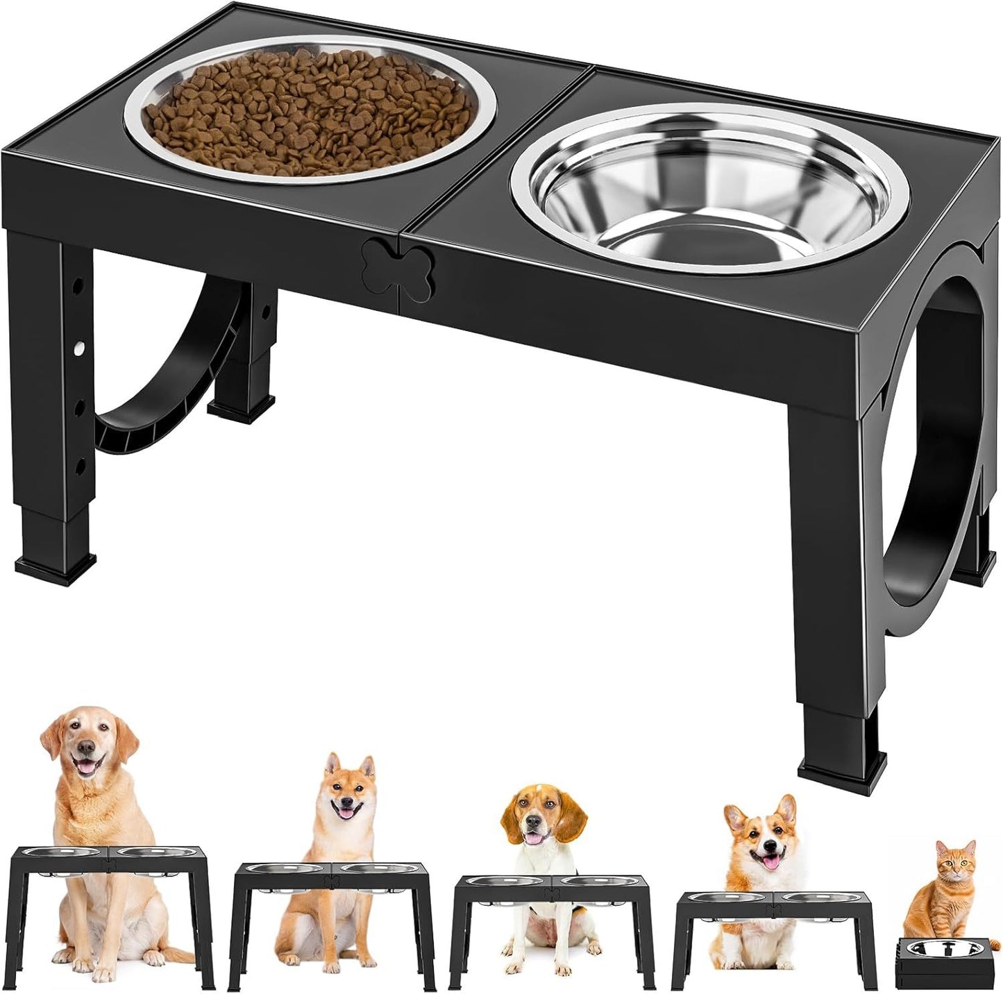 Xia Z Fashion Elevated Feeding Table with Double Bowls for Dogs