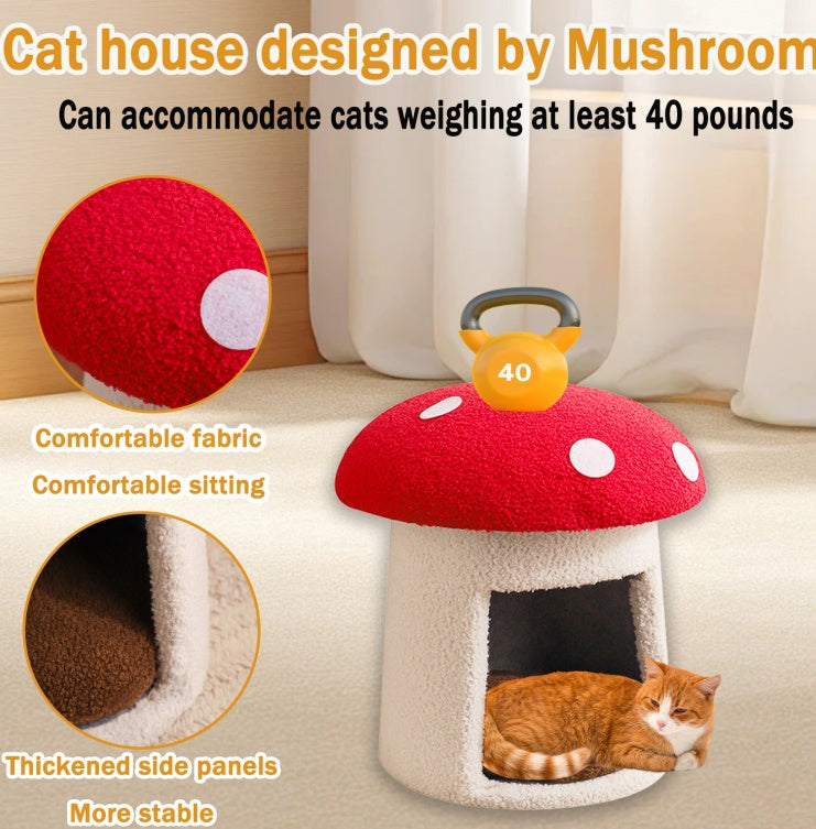 Creative Large Umbrella Mushroom Pet Cove for Cats & Dogs
