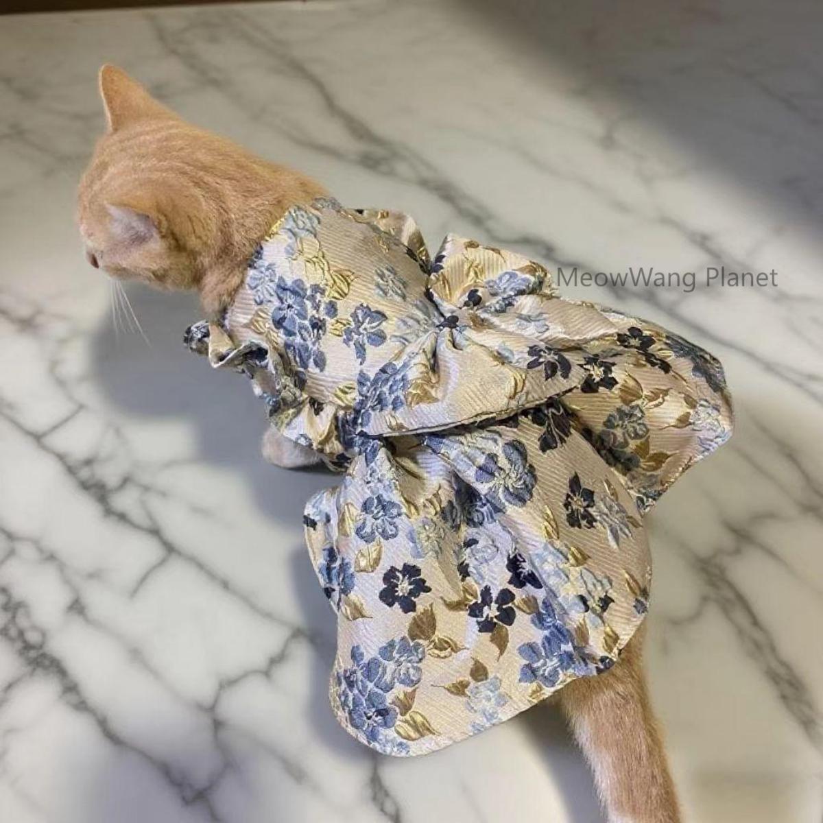 Elegant Floral Princess Dress for Cats & Small Dogs
