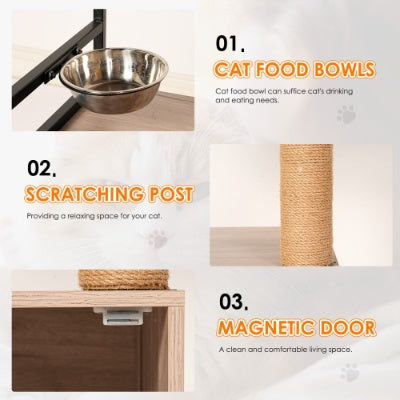 Roomy All In One Cat Tower with Litter Box Enclosure